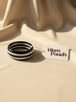 Black White Striped Resin Bangle for Women - Single piece