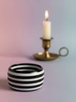 Black White Striped Resin Bangle for Women
