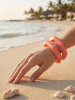 Coral Pink Resin Polygon Bangles for Women - Pair of 2