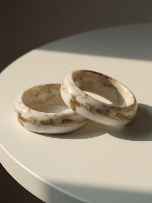 Marble-Finish Resin Bangle for Women - Pair of 2