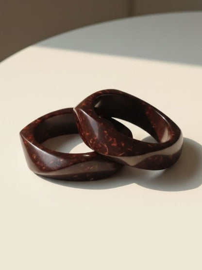 Dark  Maroon Resin Geometric Bangle for Women