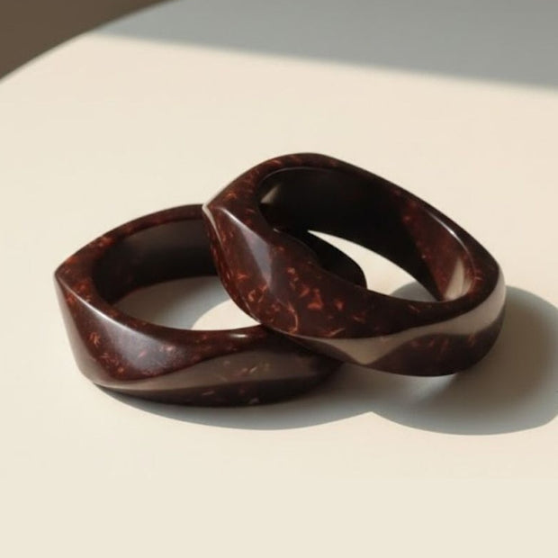 Dark  Maroon Resin Geometric Bangle for Women