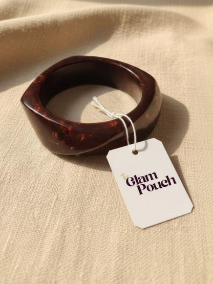 Dark  Maroon Resin Geometric Bangle for Women