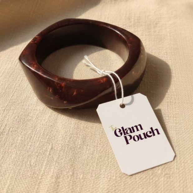 Dark  Maroon Resin Geometric Bangle for Women