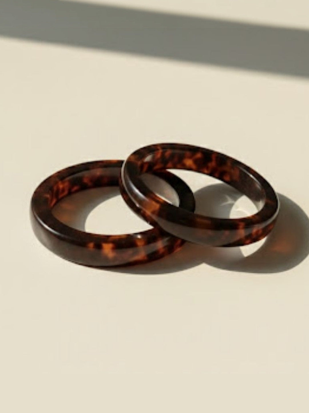 Tortoiseshell Resin Bangle for Women - Pair of 2