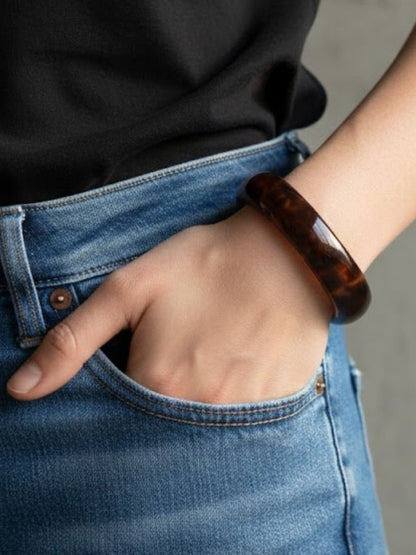Tortoiseshell Resin Bangle for Women