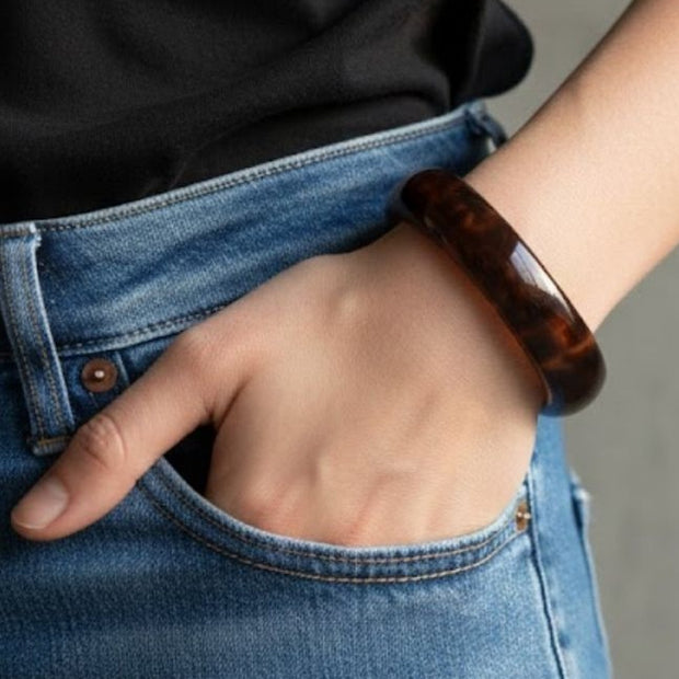 Tortoiseshell Resin Bangle for Women