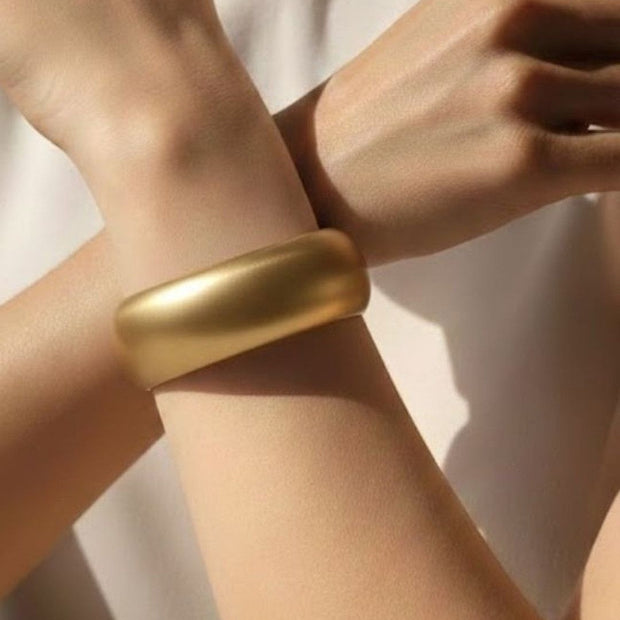 Matte Gold-Toned Resin Bangles Set of 2