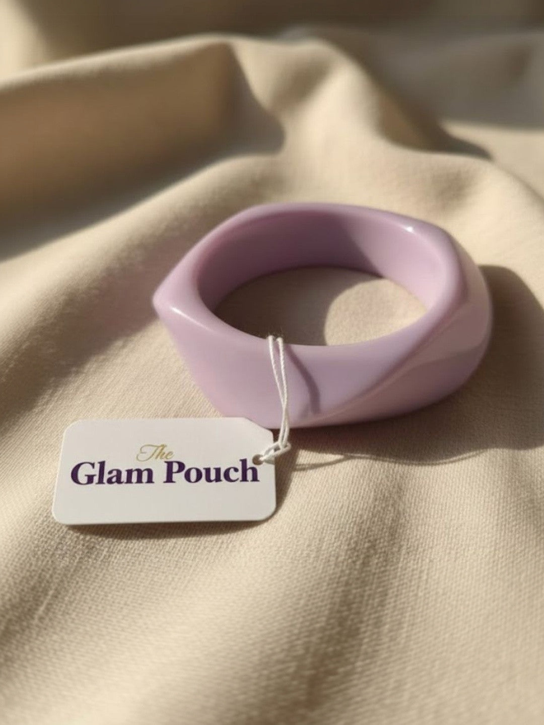 Lilac Resin Twisted Bangle for Women