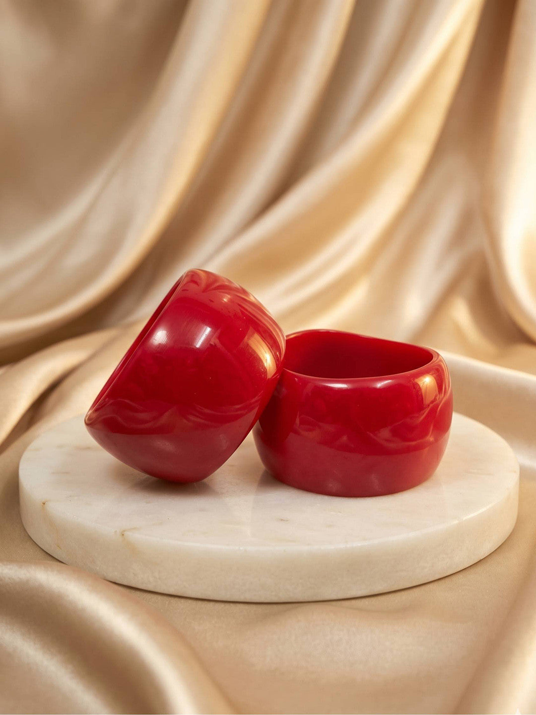 Magenta Pink Resin Sculpted Bangles for Women