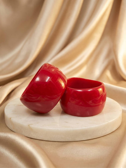 Magenta Pink Resin Sculpted Bangles for Women