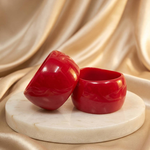 Magenta Pink Resin Sculpted Bangles for Women