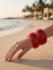Magenta Pink Resin Sculpted Bangles for Women