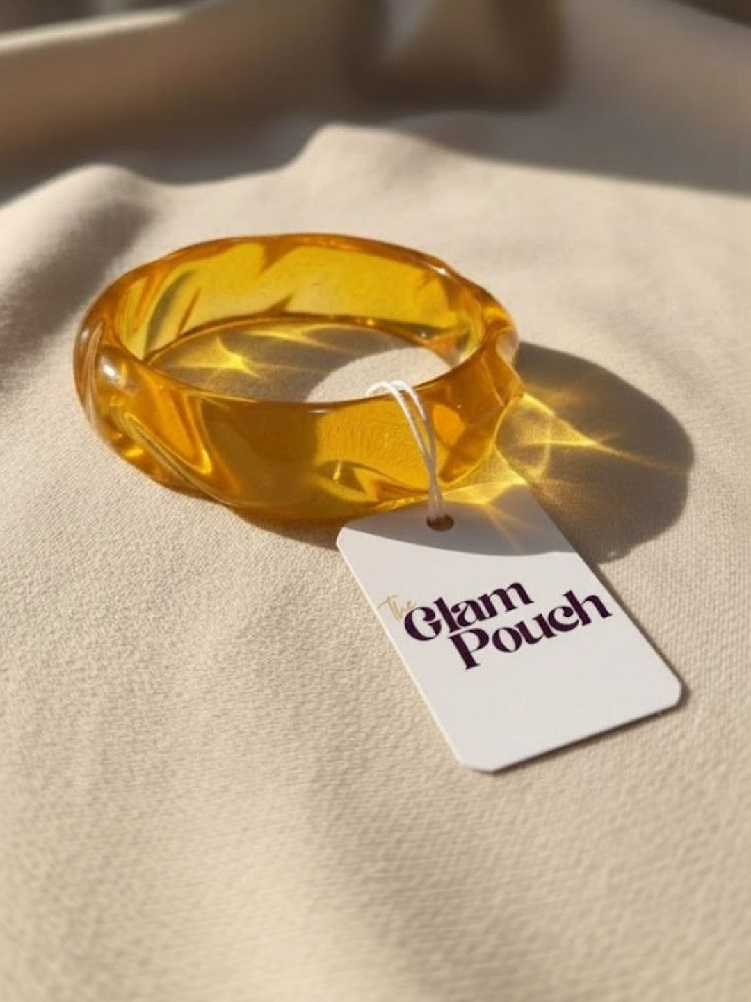 Amber Resin Bangle Cuff for Women