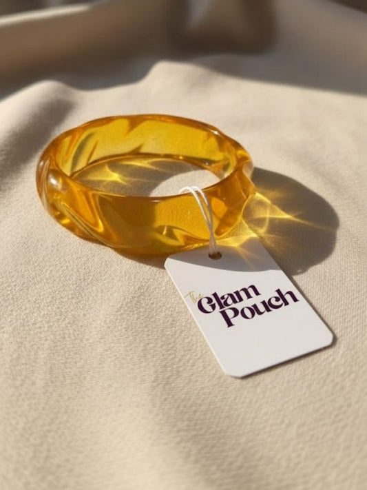Amber Resin Bangle Cuff for Women
