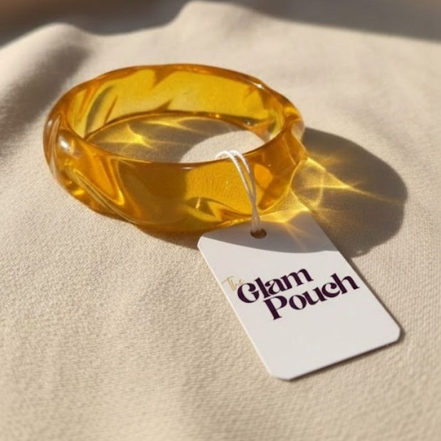 Amber Resin Bangle Cuff for Women