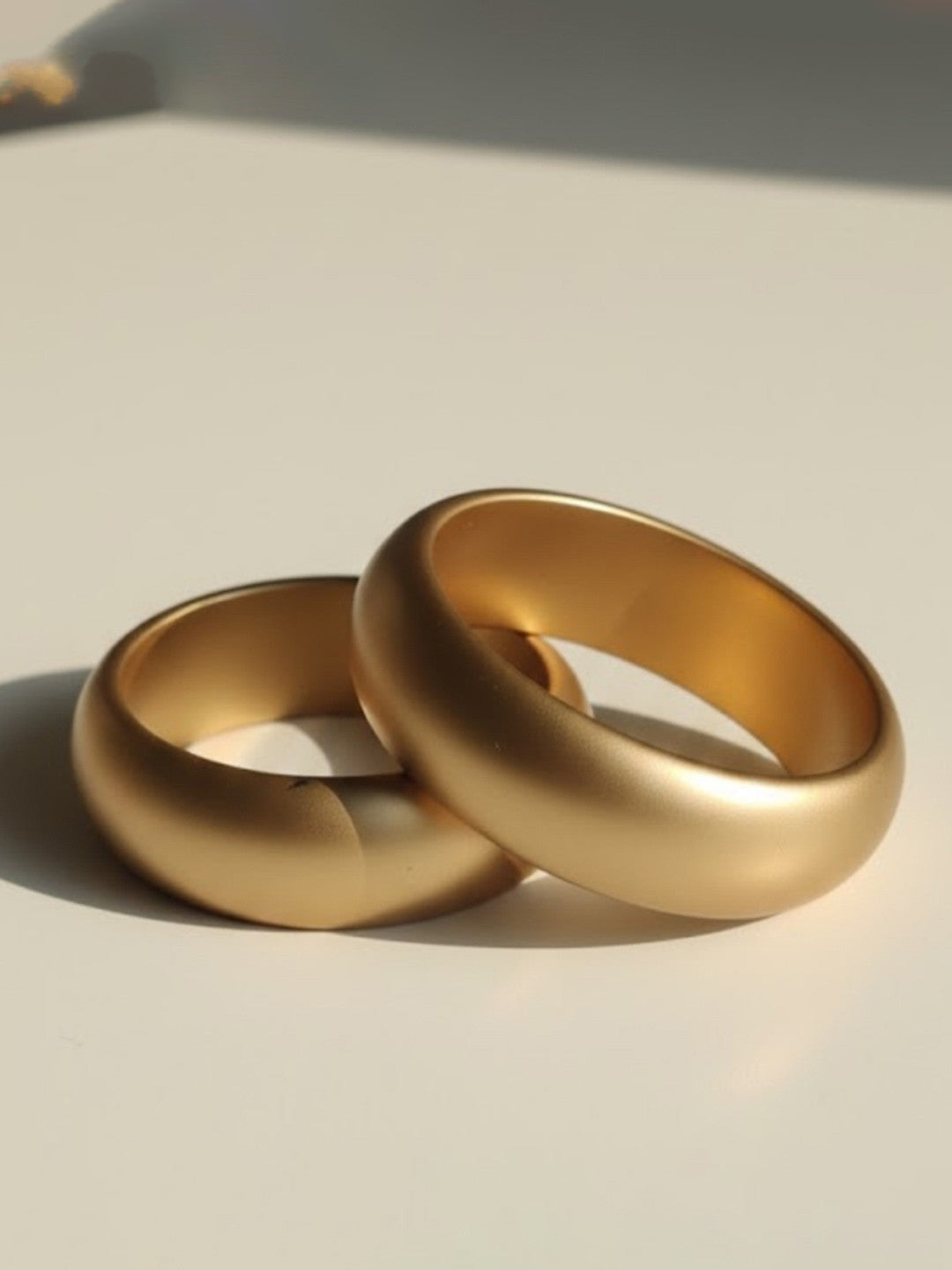 Matte Gold Resin Cuff Bangle for Women - Set of 2