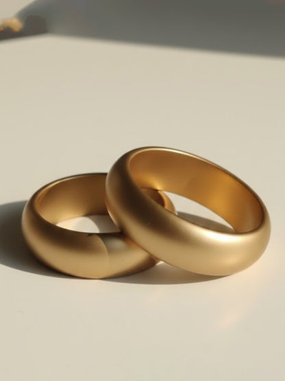 Matte Gold Resin Cuff Bangle for Women - Set of 2