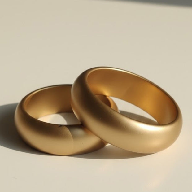 Matte Gold Resin Cuff Bangle for Women - Set of 2