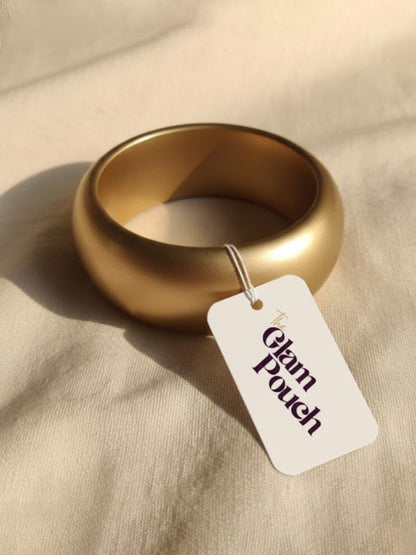 Matte Gold Resin Cuff Bangle for Women - Set of 2