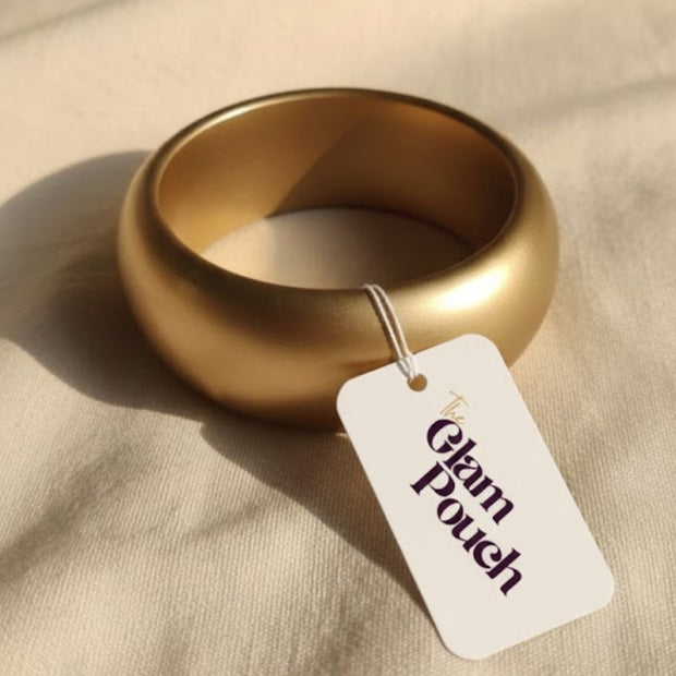 Matte Gold Resin Cuff Bangle for Women - Set of 2