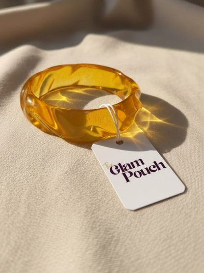 Amber Honey Resin Bangle for Women - Set of 2