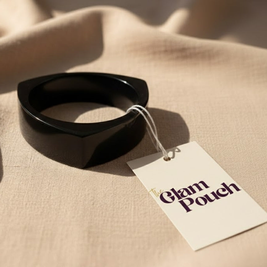 Black Tri-Edge Acrylic Bangle