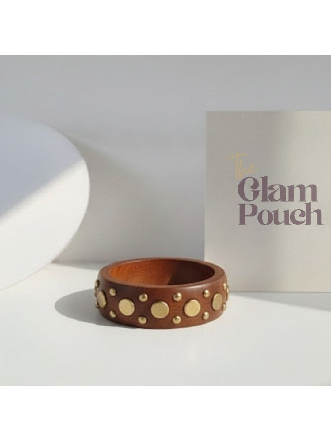 Gold-Studded Wooden Bangle for Women