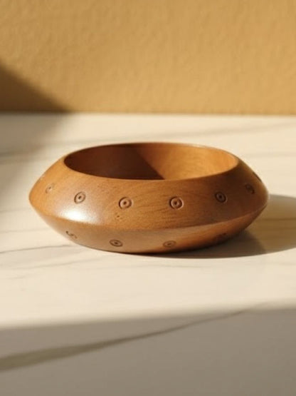 Carved Wood Bangle Kada for Women - sET OF 2