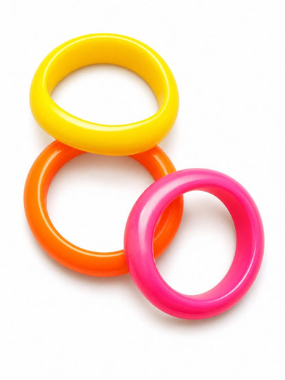 Neon Resin Chunky Bangles for Women Set of 3