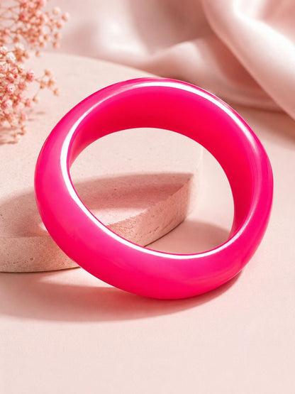 Hot Pink Resin Bangle Kada for Women