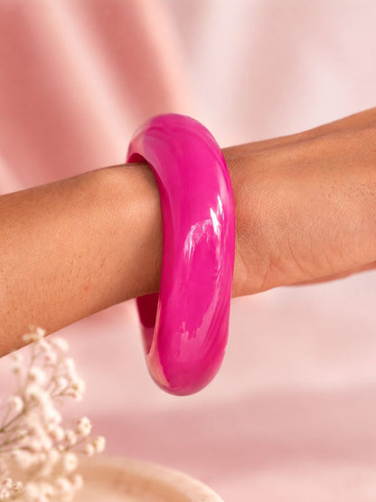 Hot Pink Resin Bangle Kada for Women