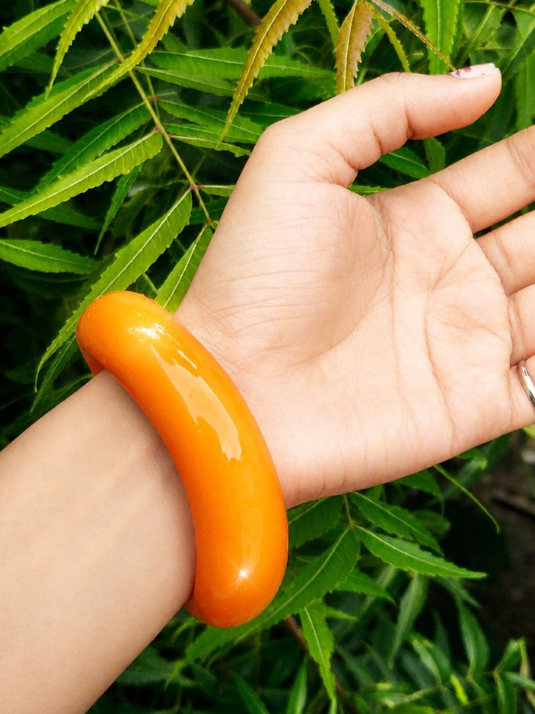 Orange Resin Bangle Kada for Women