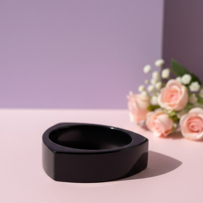 Black Tri-Edge Acrylic Bangle