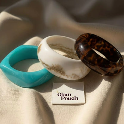 Beach Vibe Resin Bangle Stack