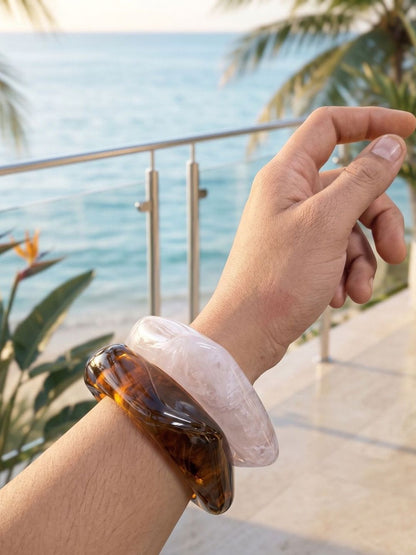 Marble Resin Bangle Set of 2