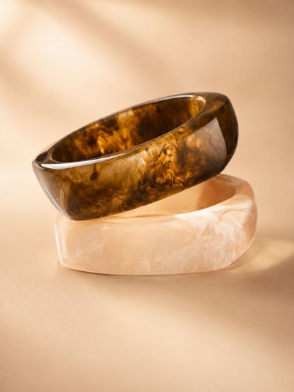 Marble Resin Bangle Set of 2