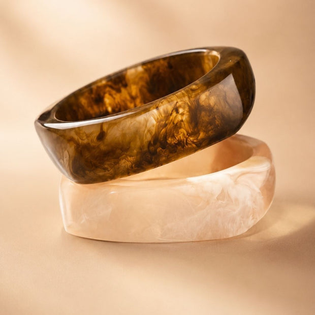 Marble Resin Bangle Set of 2