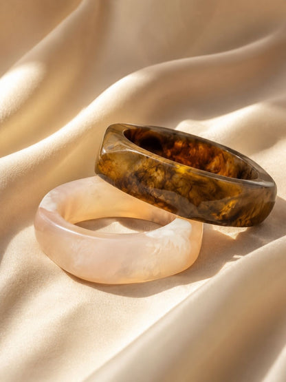 Marble Resin Bangle Set of 2