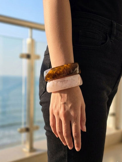 Marble Resin Bangle Set of 2