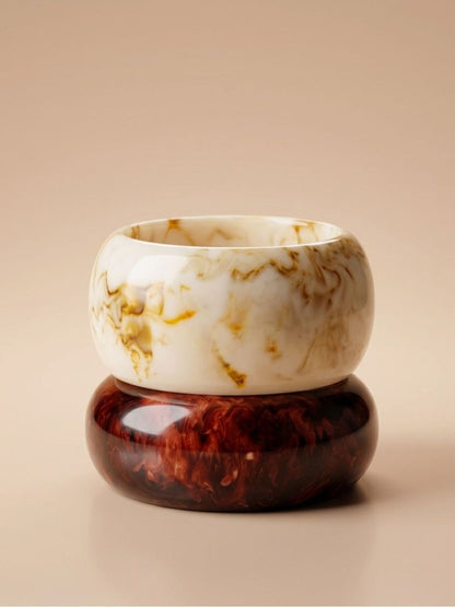 Marble & Tortoise Resin Bangles Set of 2