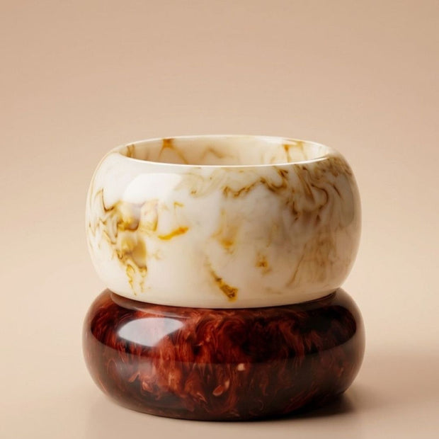 Marble & Tortoise Resin Bangles Set of 2