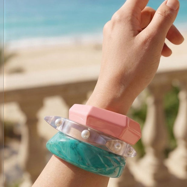 Resin & Acrylic Bangles for Women Set of 3
