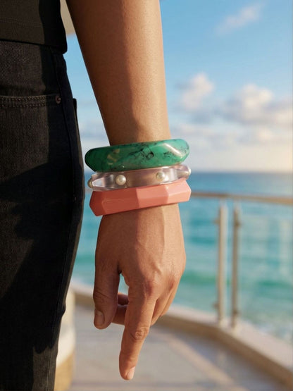 Resin & Acrylic Bangles for Women Set of 3
