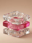 Silver Foil Clear Resin Bangles Set of 3
