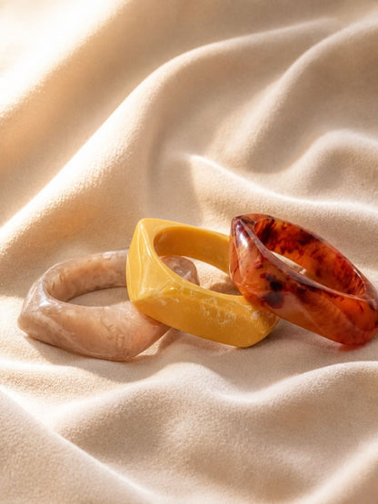 Marble Resin Bangles for Women Set of 3