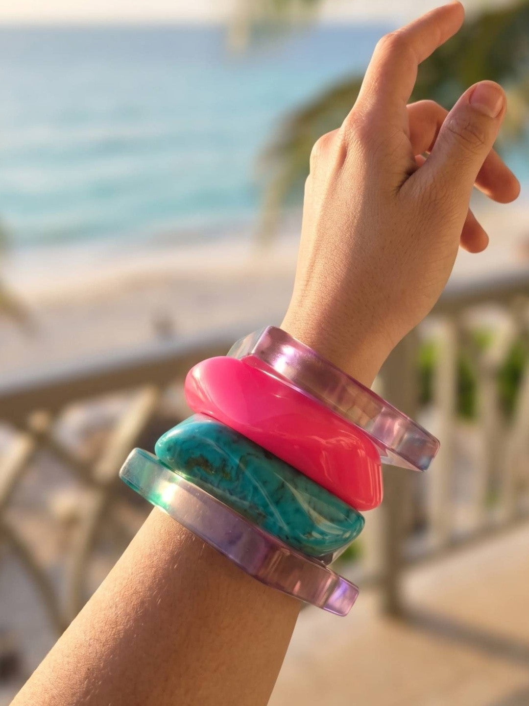 Resin Marble Bangles Set of 4 for Women