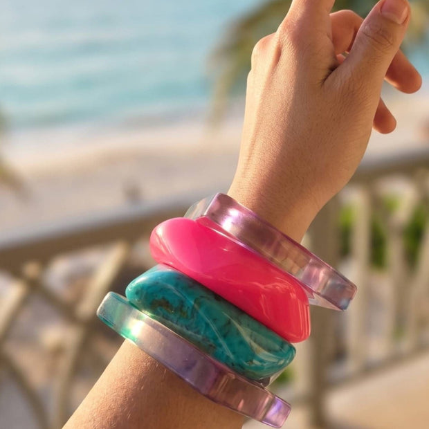 Resin Marble Bangles Set of 4 for Women