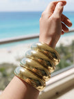 Gold-Plated Dome Bangles for Women Set of 4