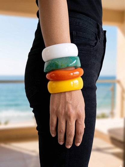 Colourful Resin Chunky Bangles Set of 4